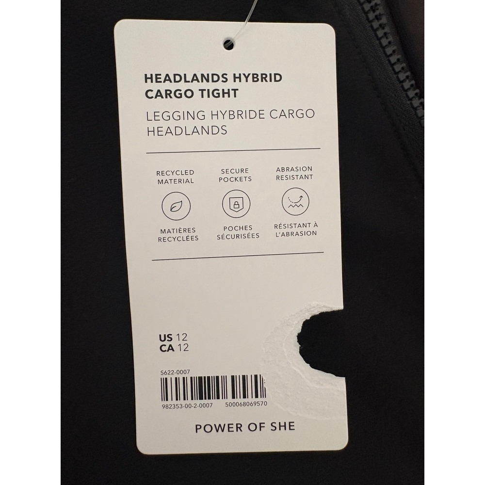 Athleta Women Headlands Hybrid Cargo Tight Size 12 Black Hiking Trekking Pants - Picture 11 of 13